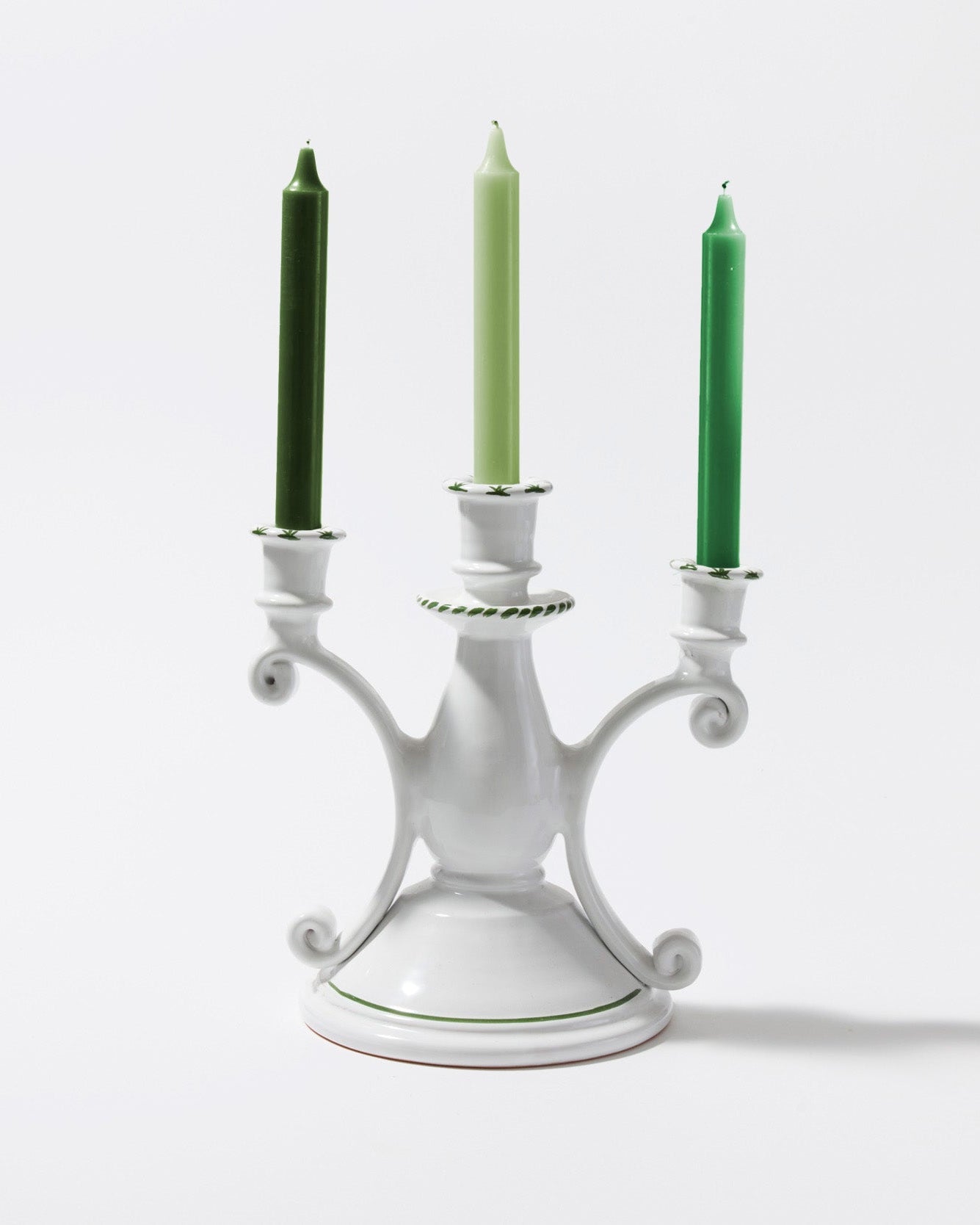 Triple Candelabra in Green