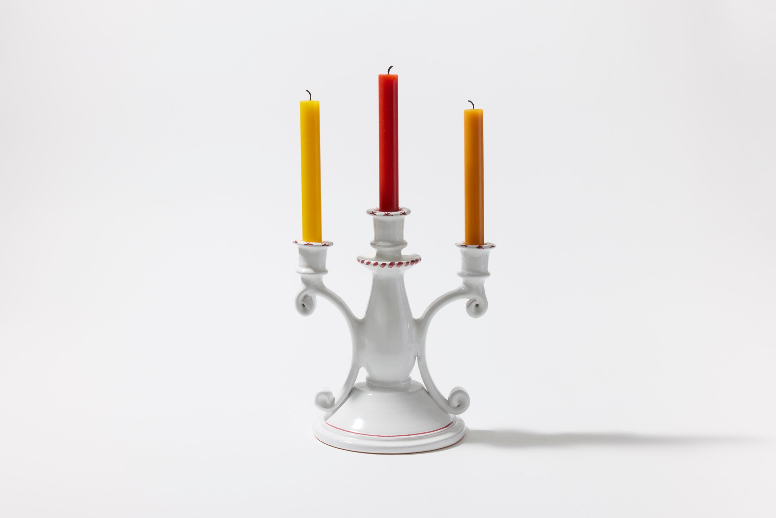 Triple Candelabra in Red