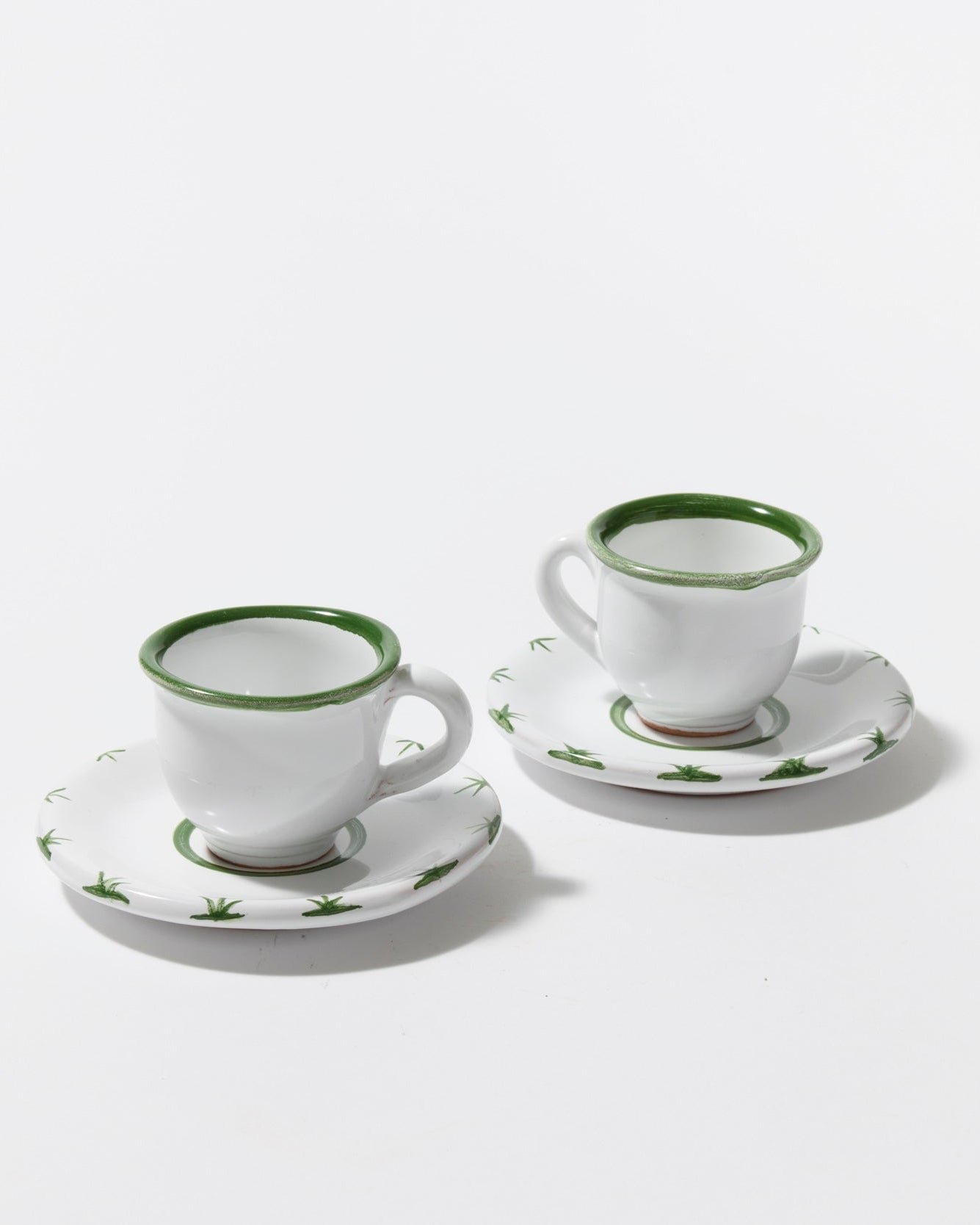 Starry Espresso Cup + Saucer Set in Green