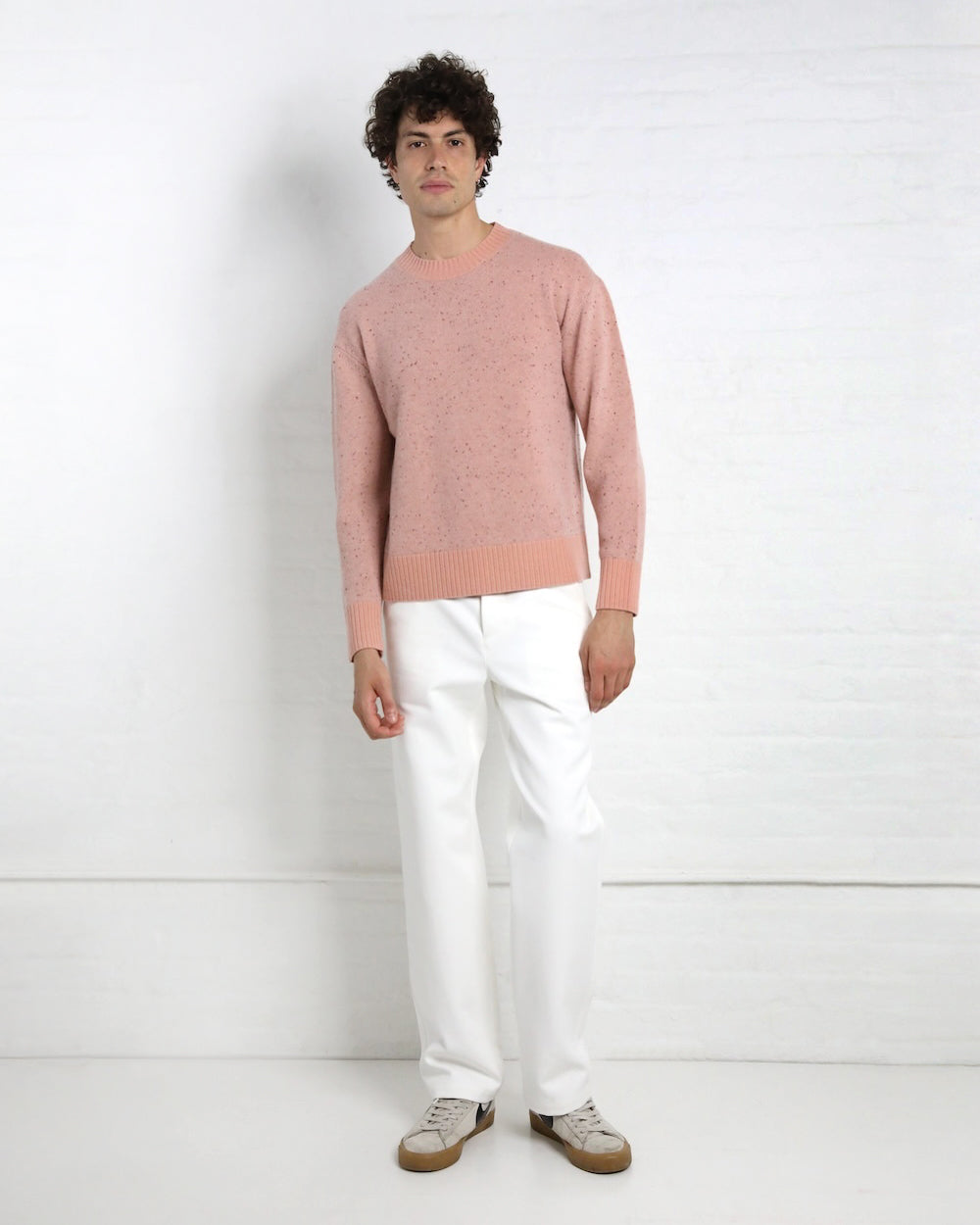 Ty Sweater in Pink Cashmere Donegal