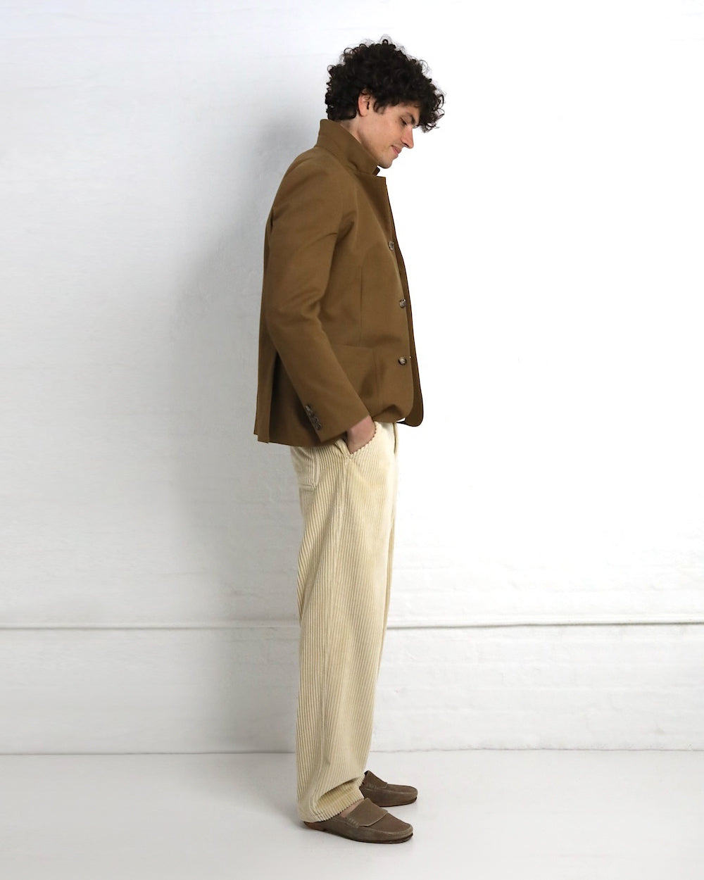 Bespoke Boris Jacket - Olive Brown Organic Cotton