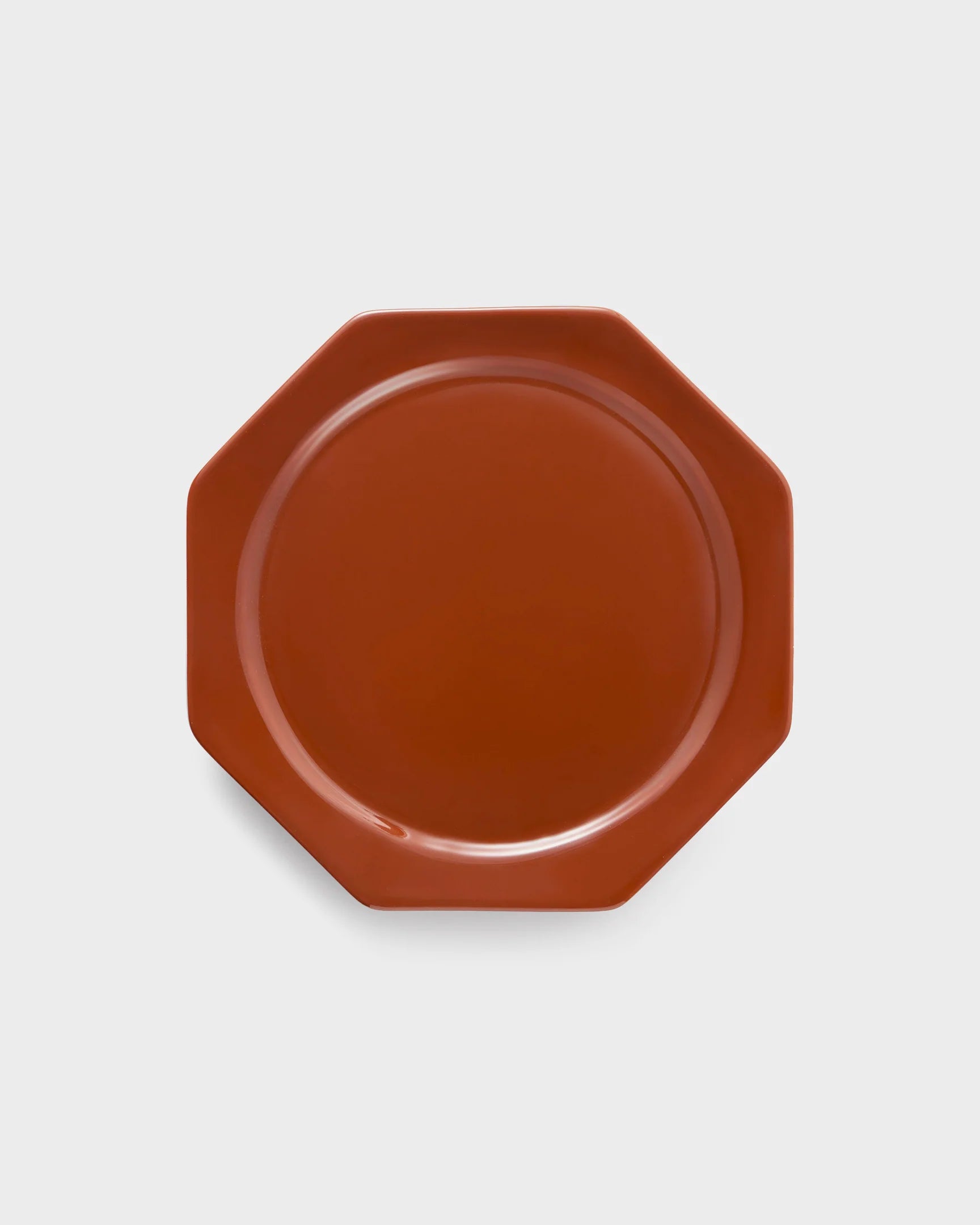 Octagonal Dessert Plate, Burgundy