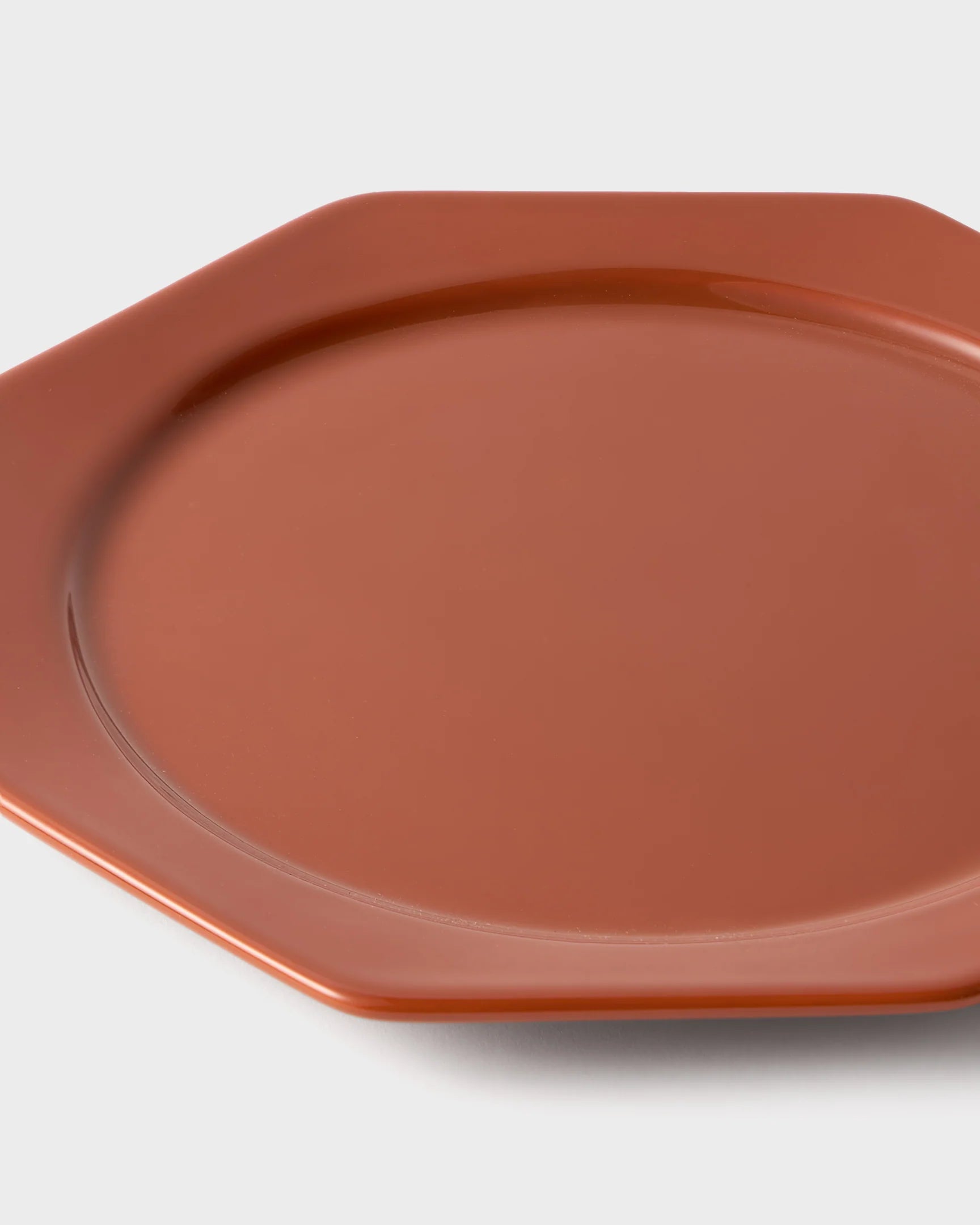 Octagonal Dessert Plate, Burgundy