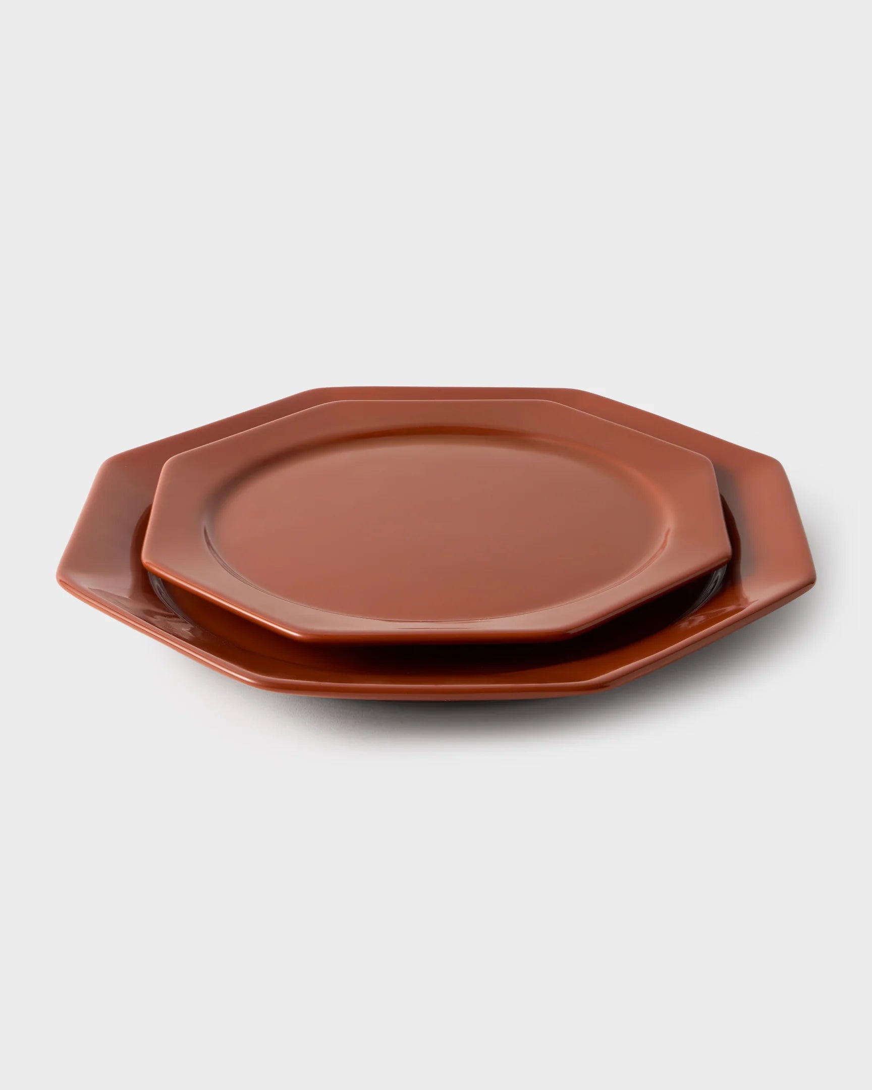 Octagonal Dessert Plate, Burgundy