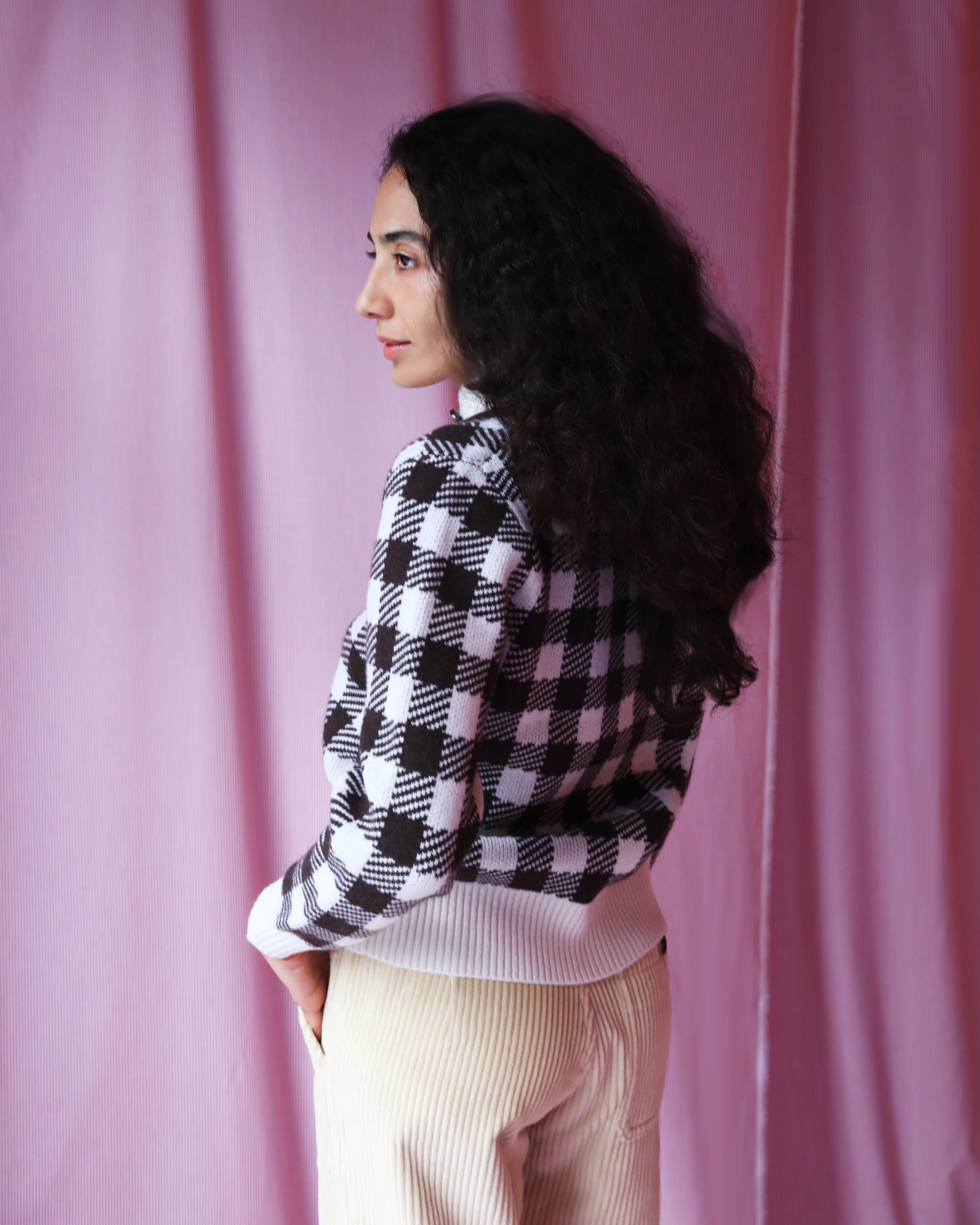 Kelly Sweater in Cashmere Check