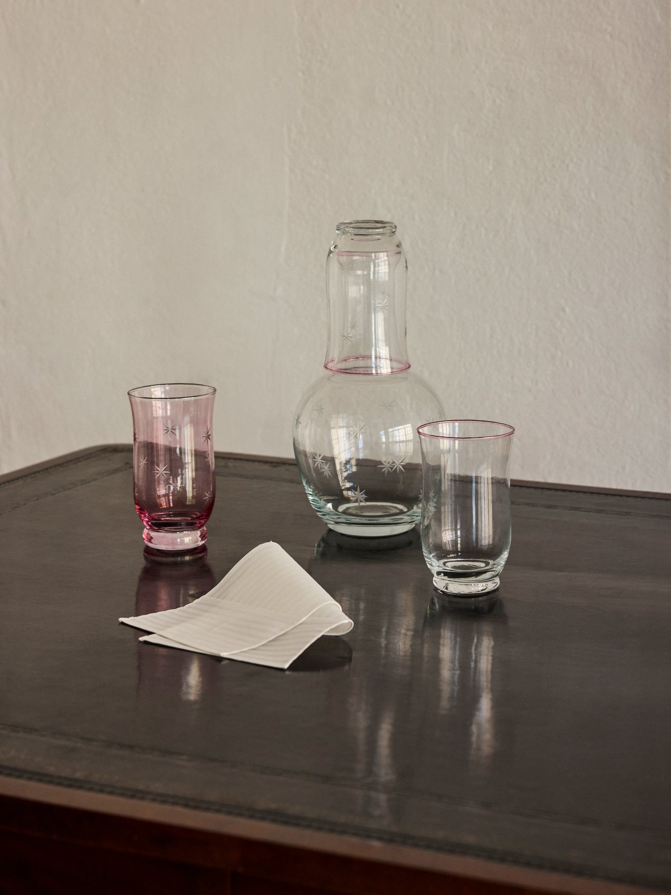 Starry Nights Carafe + Glass in Rose