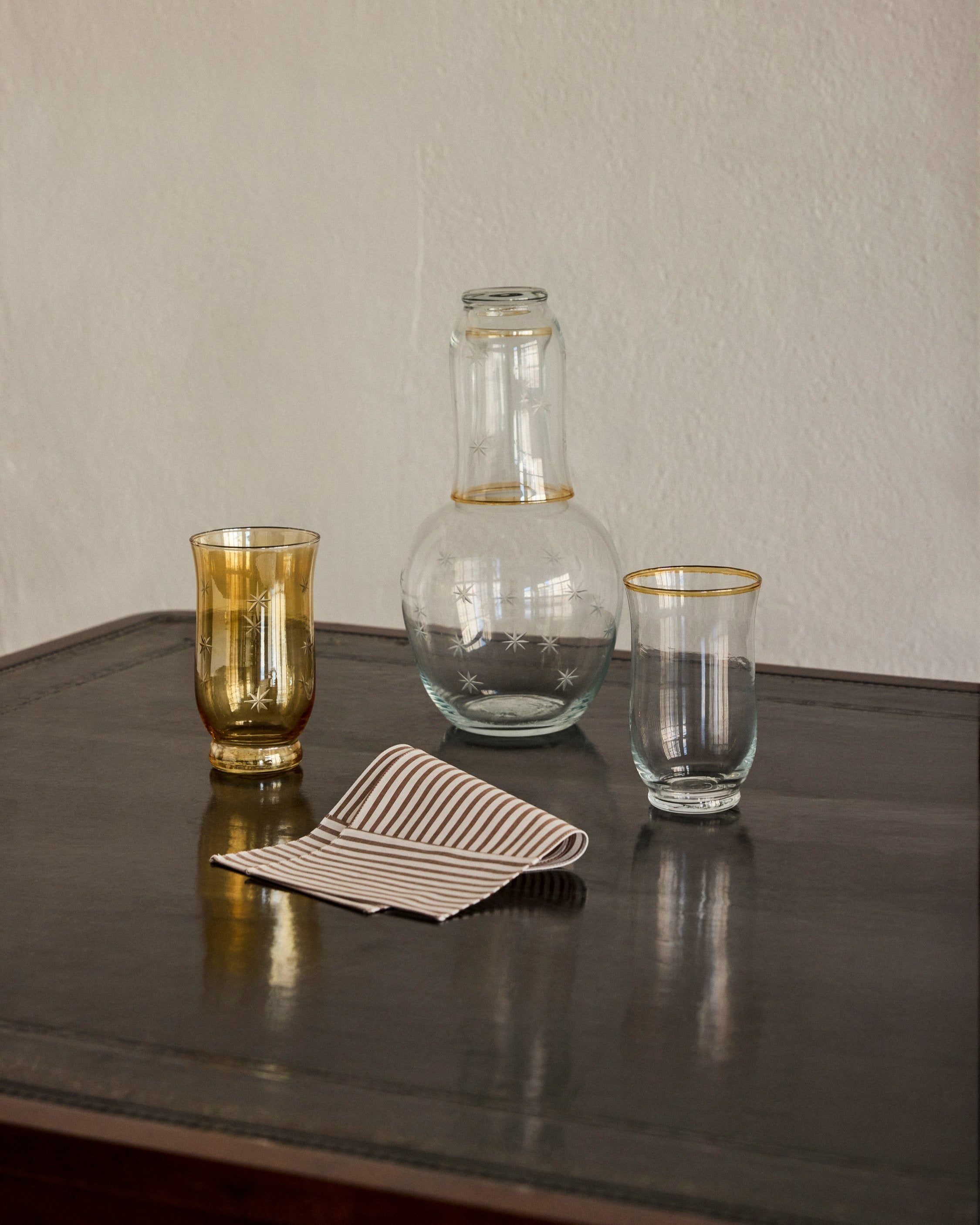 Starry Nights Carafe + Glass in Amber