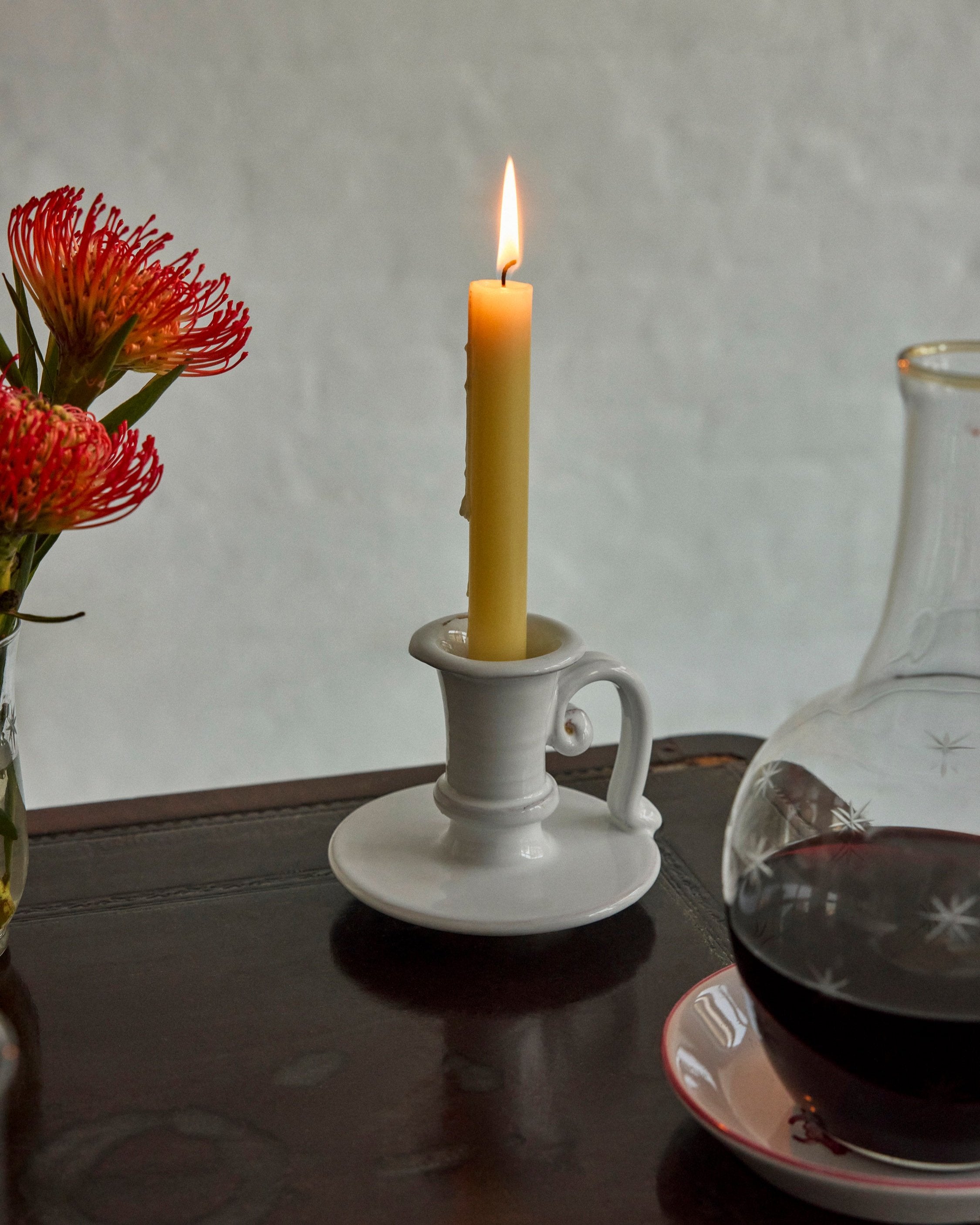 Starry Nights Candlestick in White