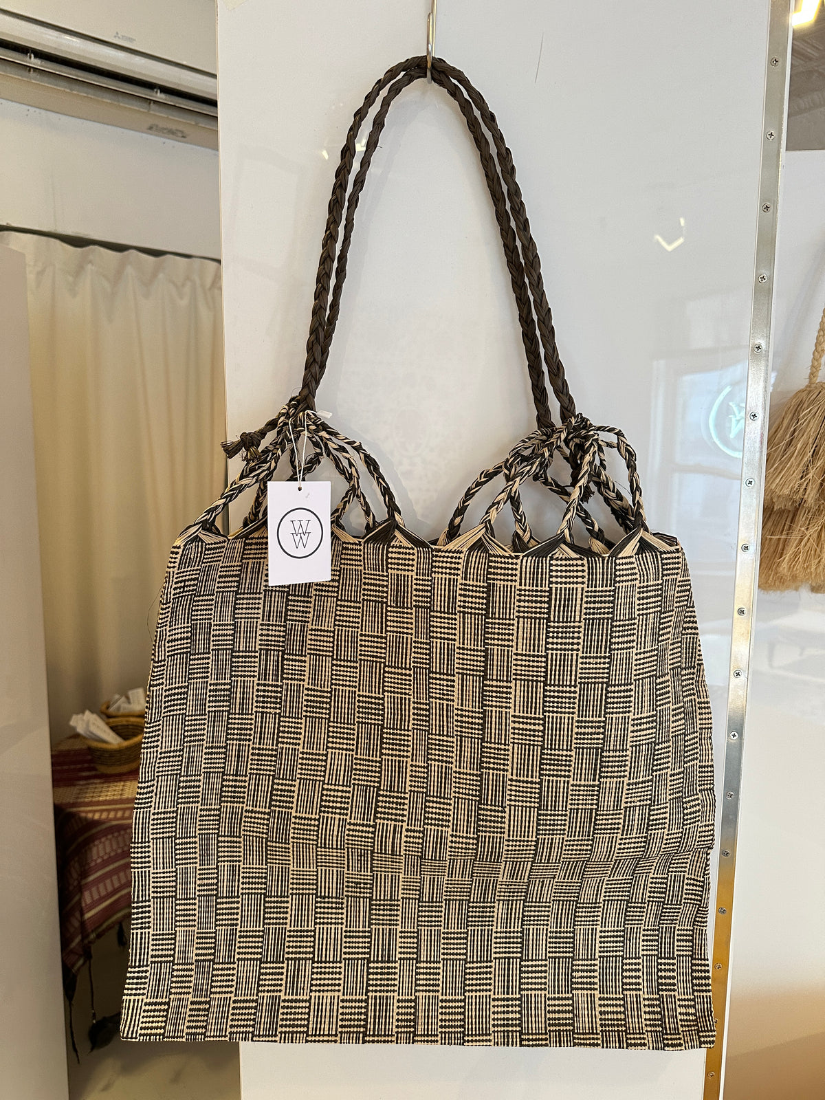 Neda Brazil Handwoven Carnauba Tote - Black