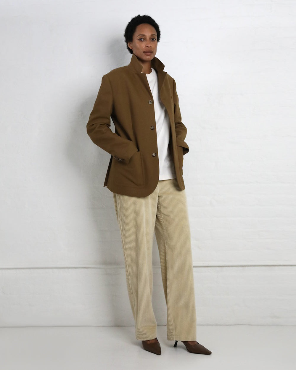 Bespoke Boris Jacket - Olive Brown Organic Cotton