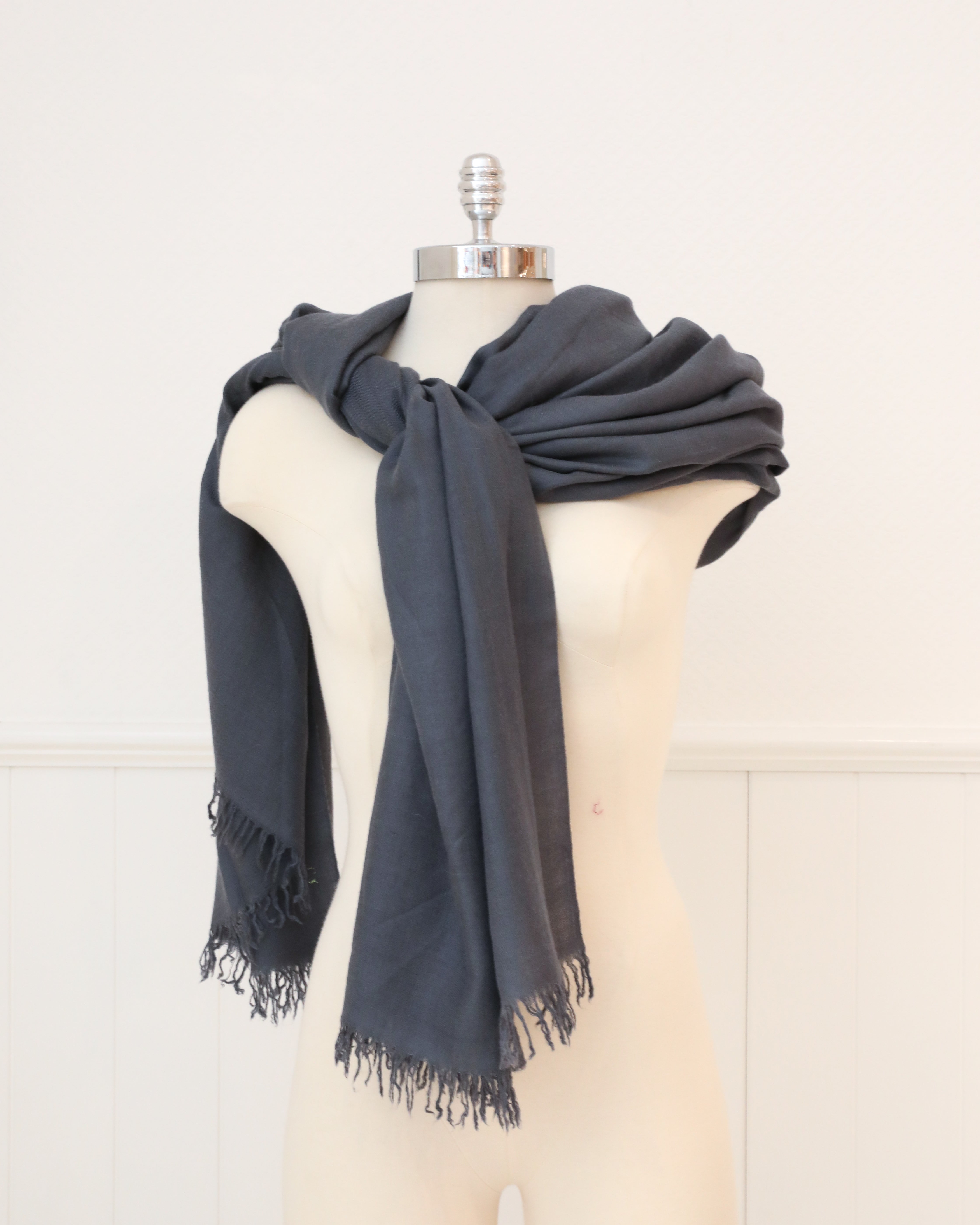 Single Sided Pashmina SSF - Grey Solid