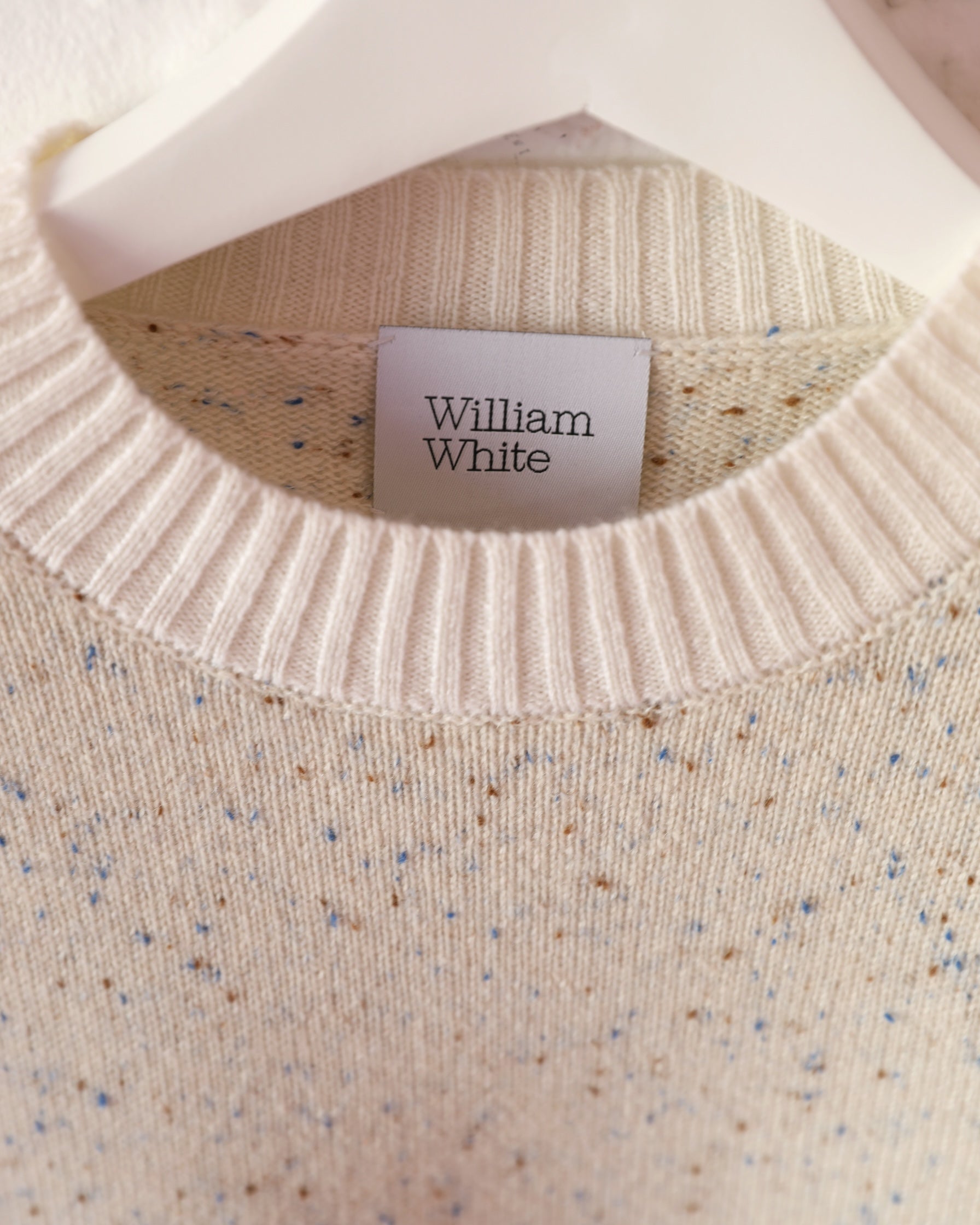 Ty Sweater in Cream Cashmere Donegal