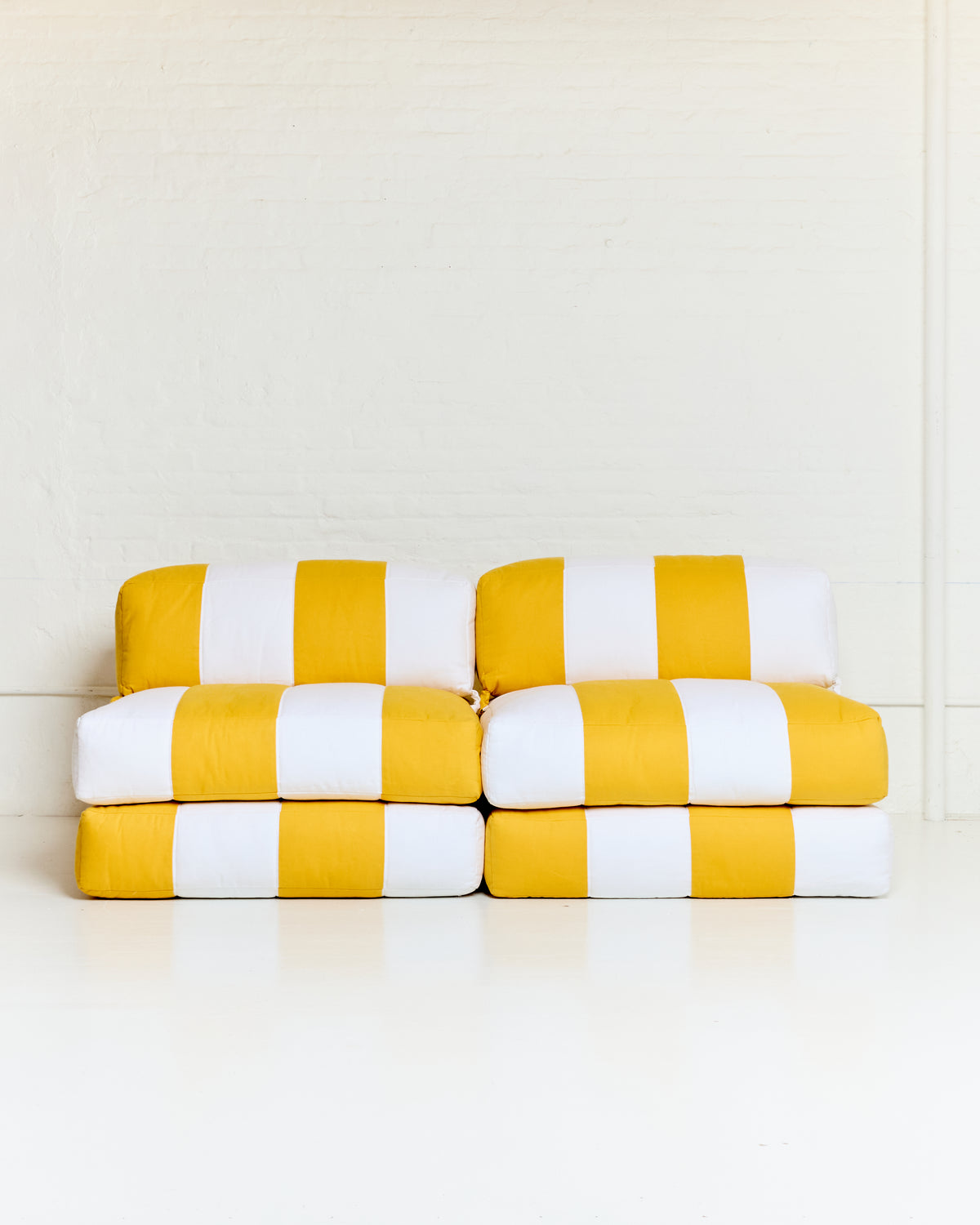Duvet Armless Sofa Taxi Yellow/White