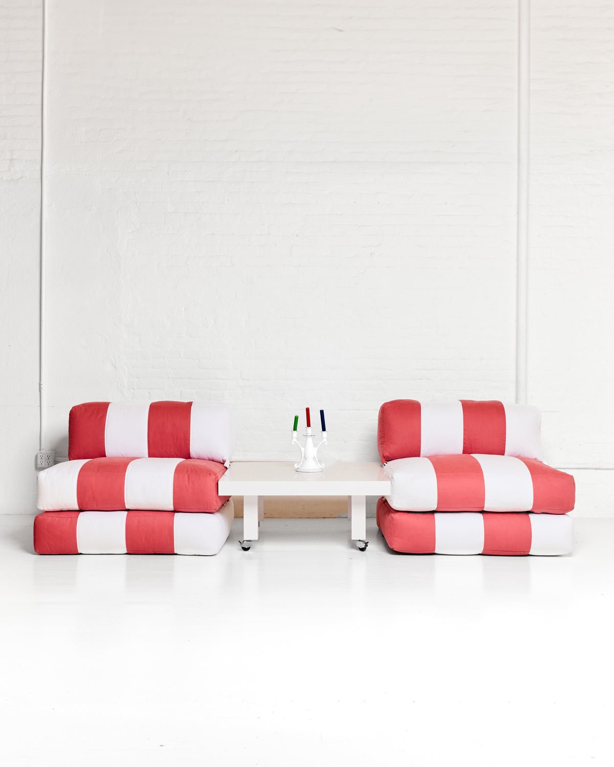 Duvet Armless Module Vintage Red/White