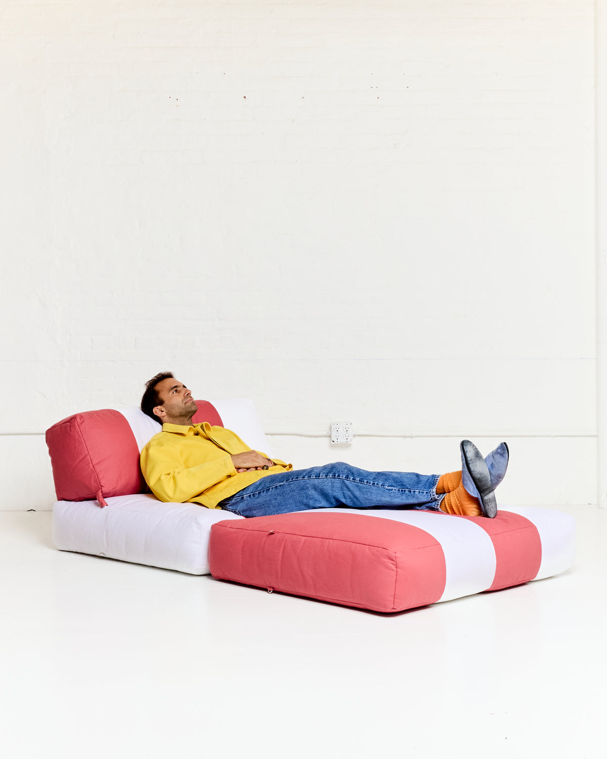 Duvet Armless Module Vintage Red/White