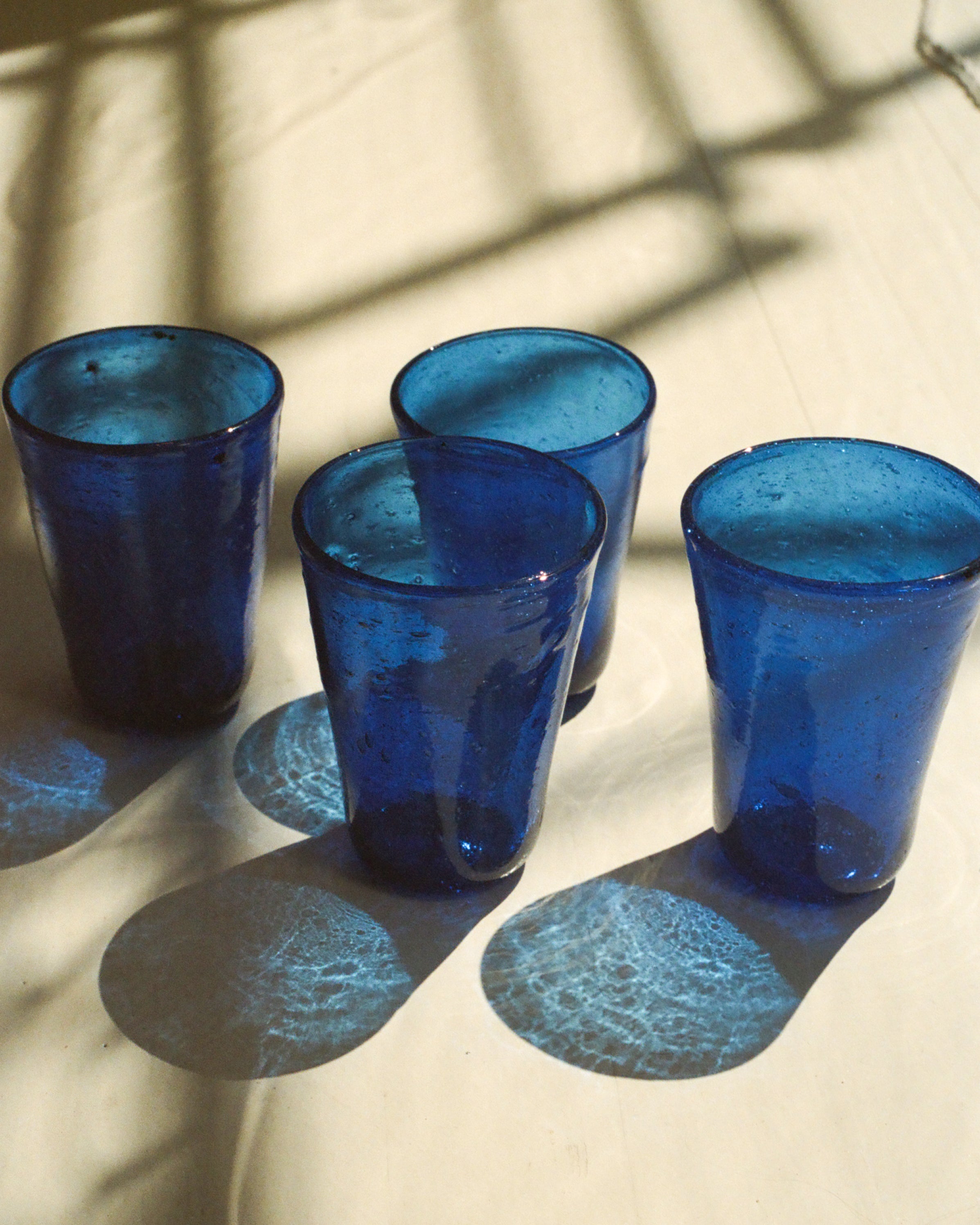 Egyptian Recycled Everyday Glass in Cobalt Blue