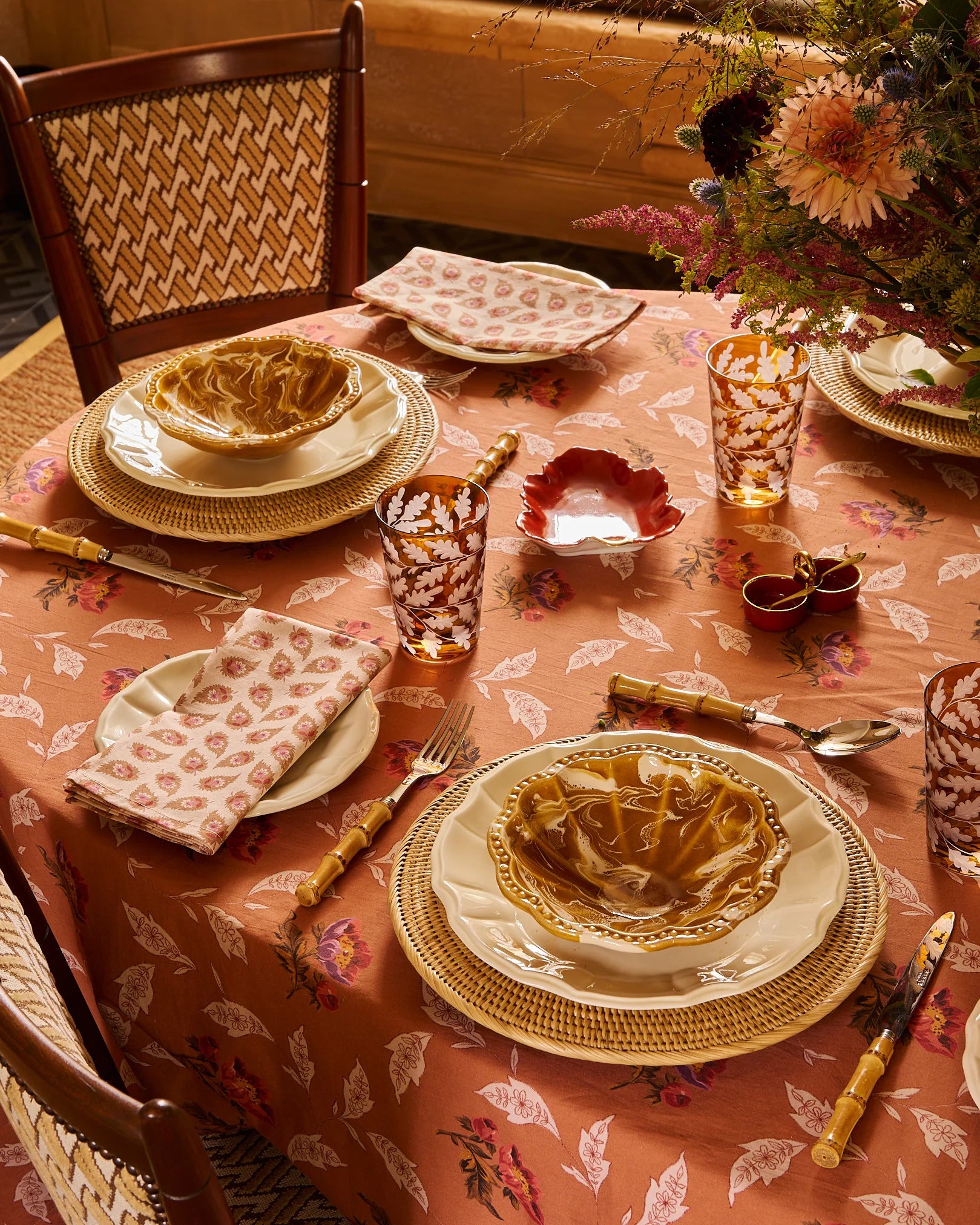 Marbled Small Bowl, Terracotta