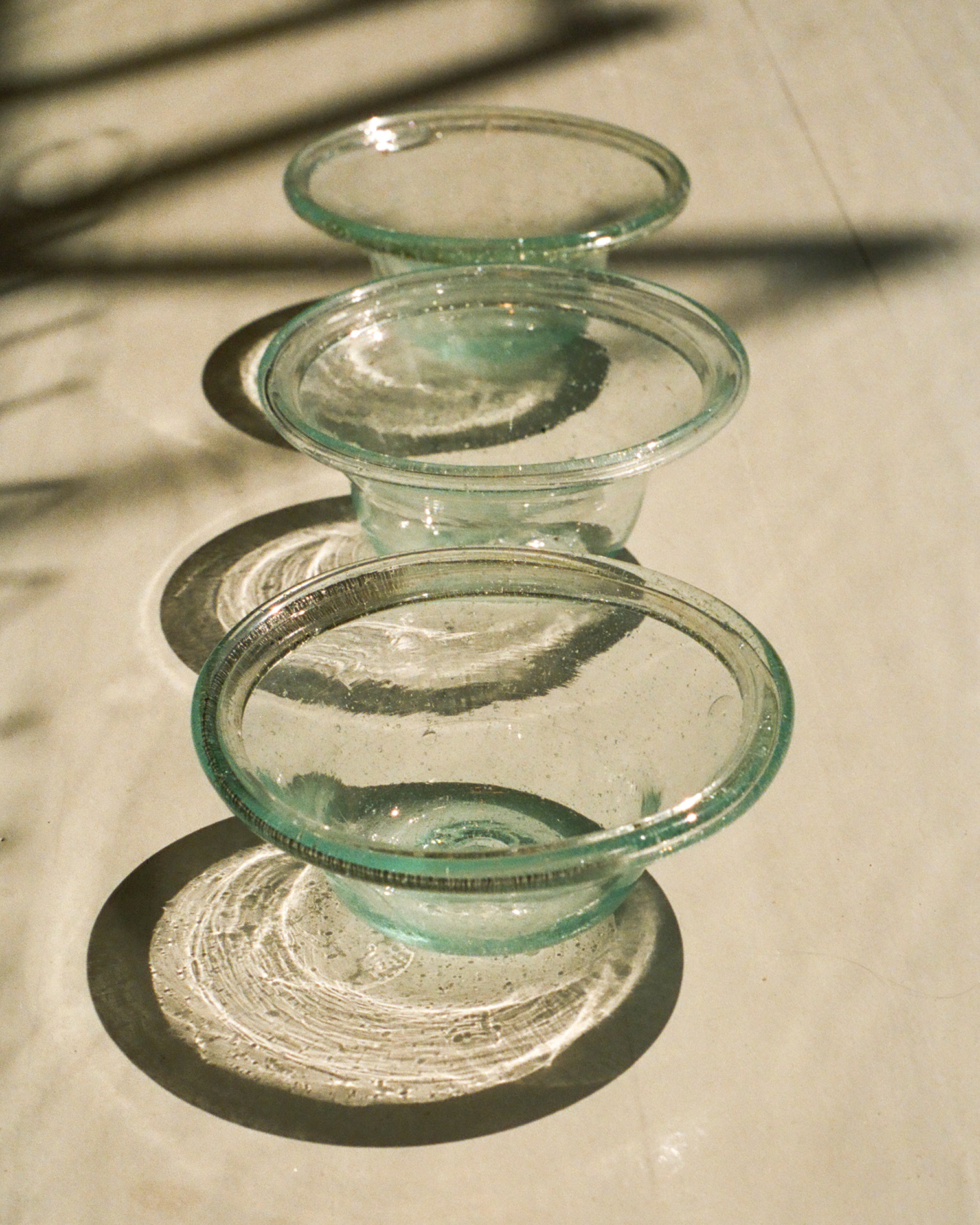 Egyptian Recycled Glass Apertivo Bowl in Clear