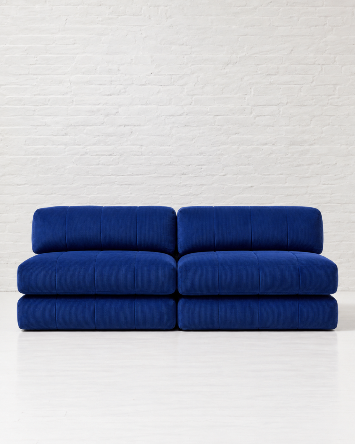 Duvet Armless Sofa Cobalt Corduroy