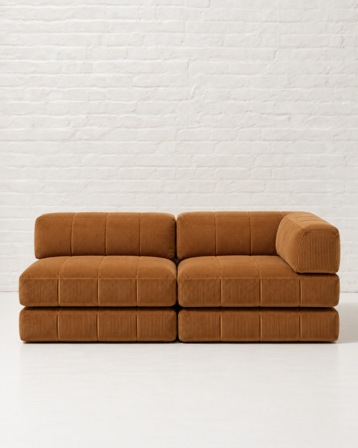 Duvet Corner Sofa Cognac Corduroy