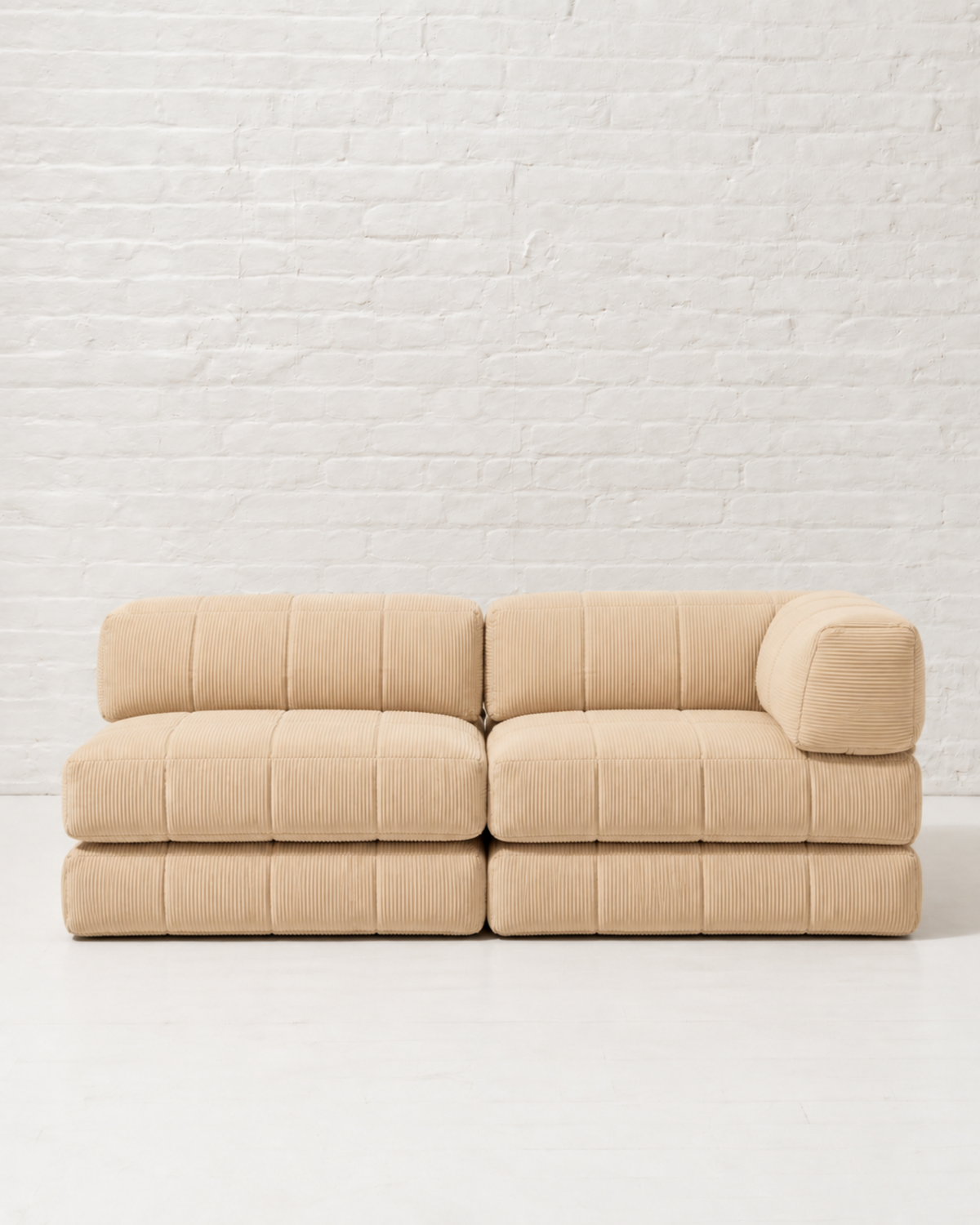 Duvet Corner Sofa Creme Corduroy