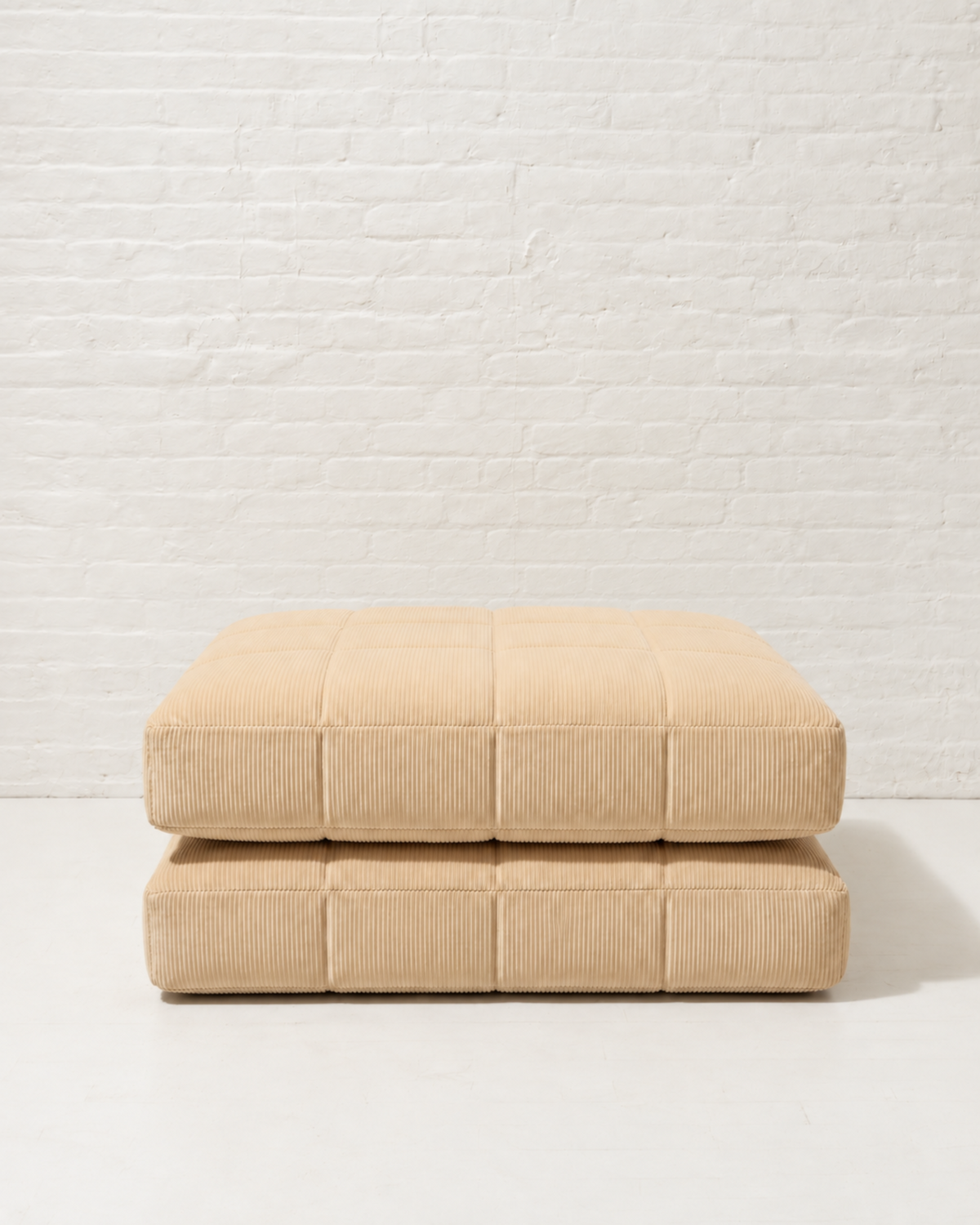 Duvet Ottoman Creme Corduroy