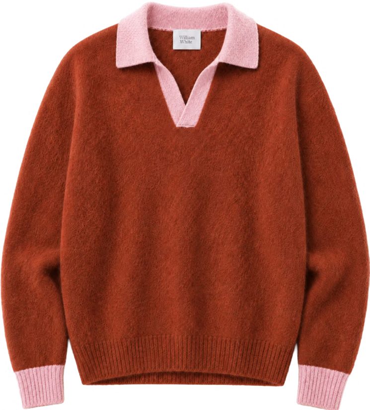Jonny Colorblock Sweater in Cherry