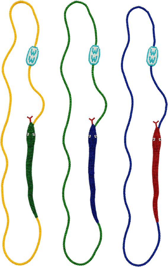 Single Serpent Necklace in Yellow, Green, Blue