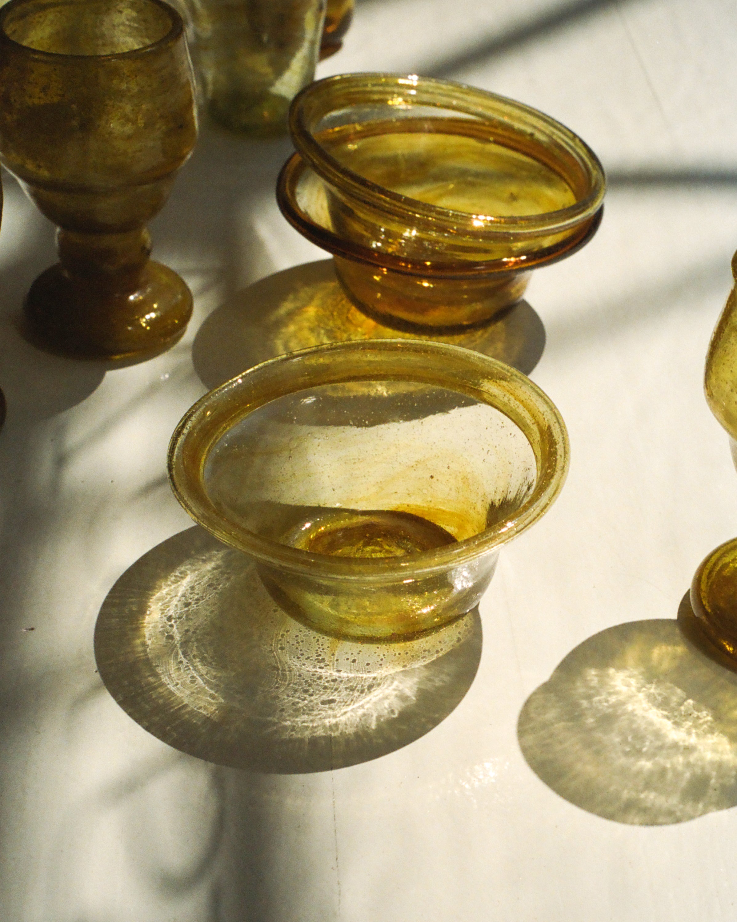 Egyptian Recycled Glass Apertivo Bowl in Amber