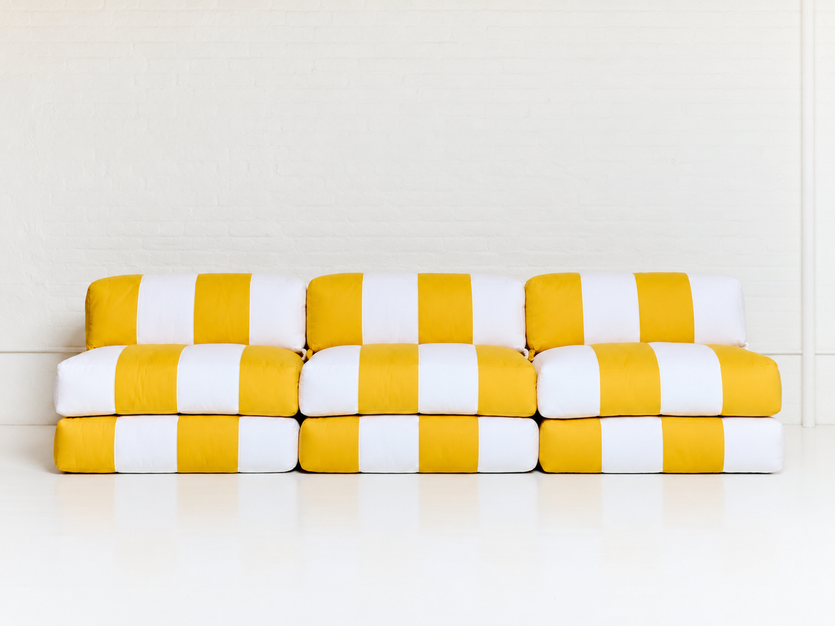 Duvet Armless Sofa Taxi Yellow/White