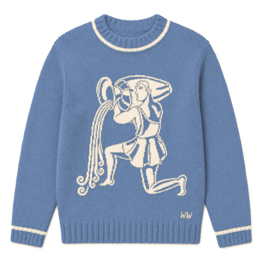Aquarius Zodiac Sweater in Blue