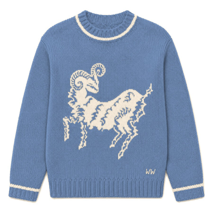 Aries Zodiac Sweater in Blue