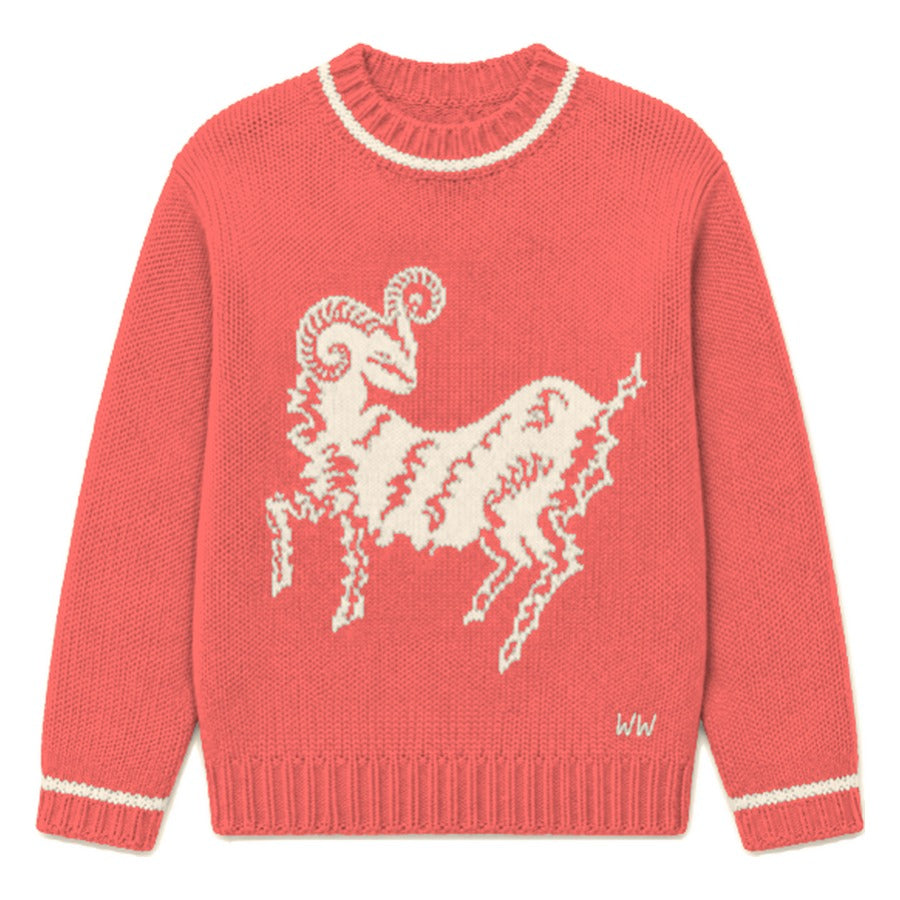 Aries Zodiac Sweater in Red