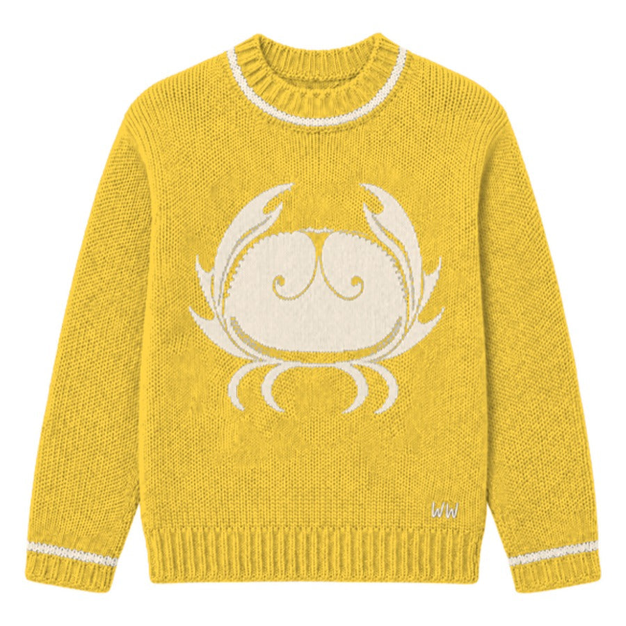 Cancer Zodiac Sweater in Yellow