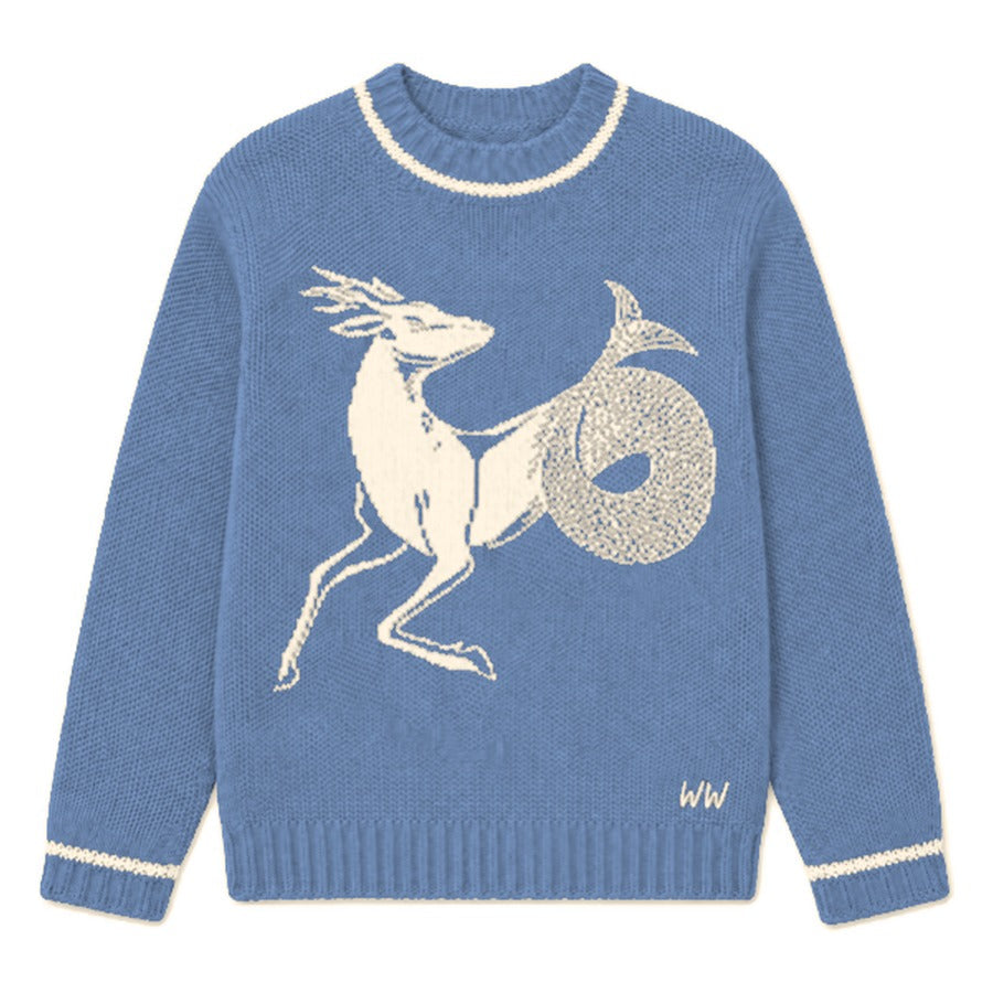 Capricorn Zodiac Sweater in Blue