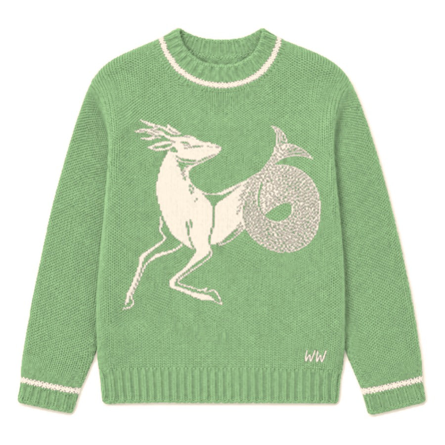 Capricorn Zodiac Sweater in Green