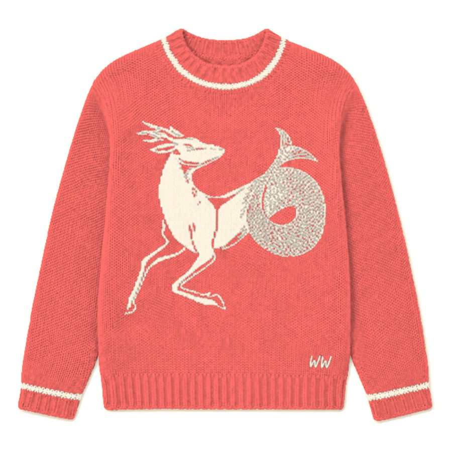 Capricorn Zodiac Sweater in Red
