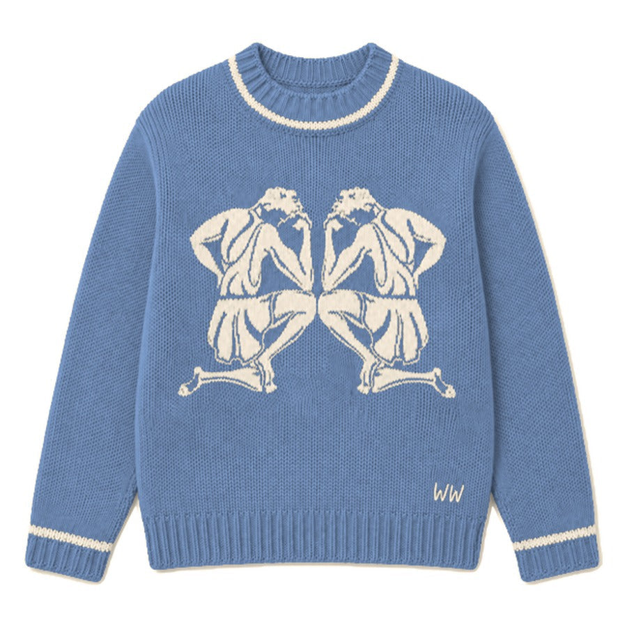 Gemini Zodiac Sweater in Blue