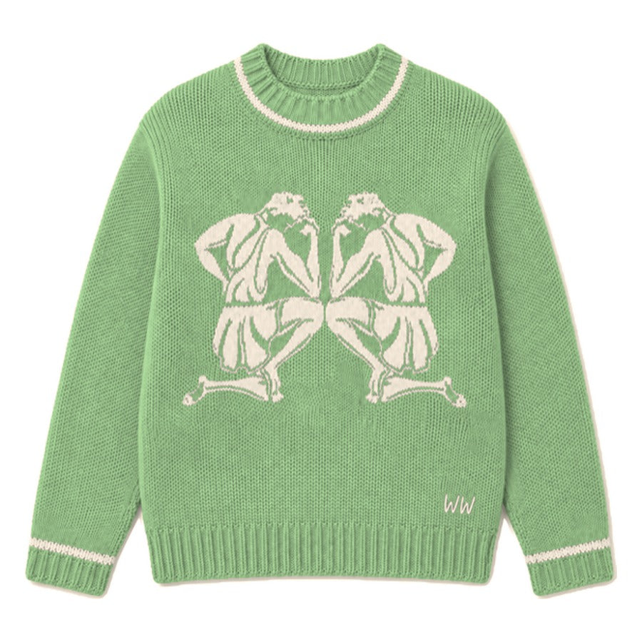 Gemini Zodiac Sweater in Green