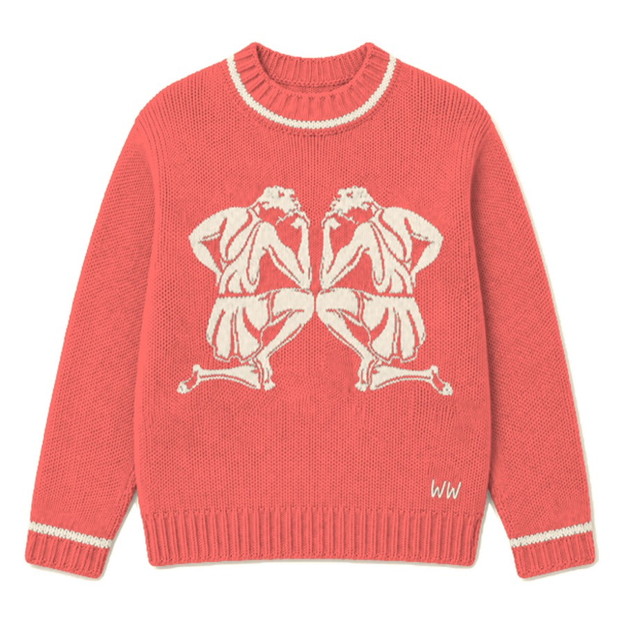 Gemini Zodiac Sweater in Red