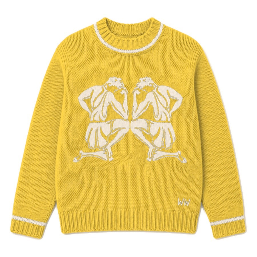 Gemini Zodiac Sweater in Yellow