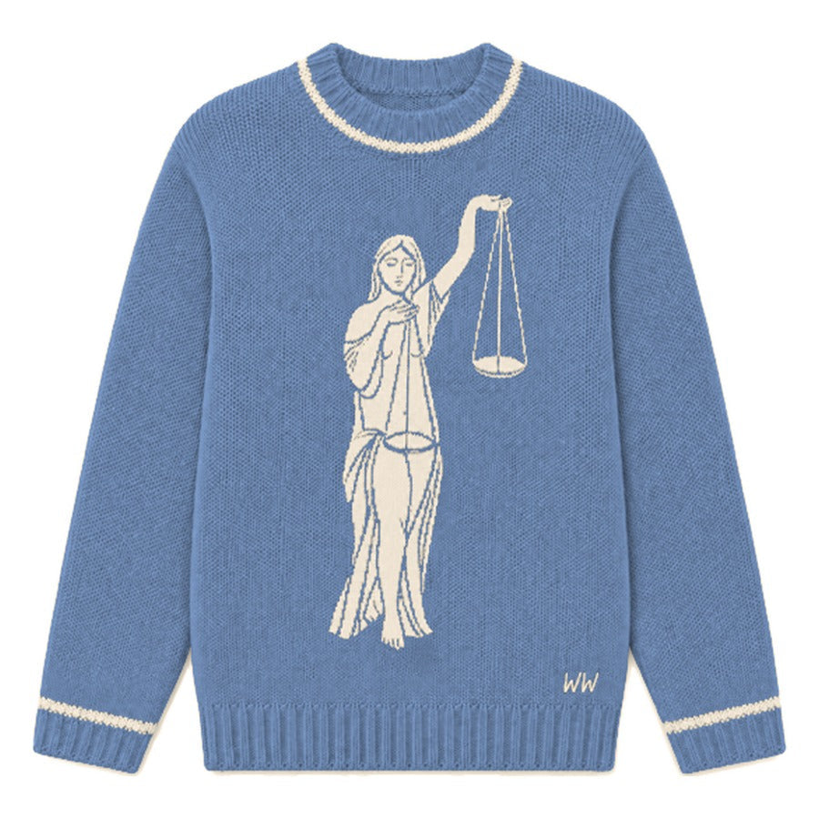 Libra Zodiac Sweater in Blue