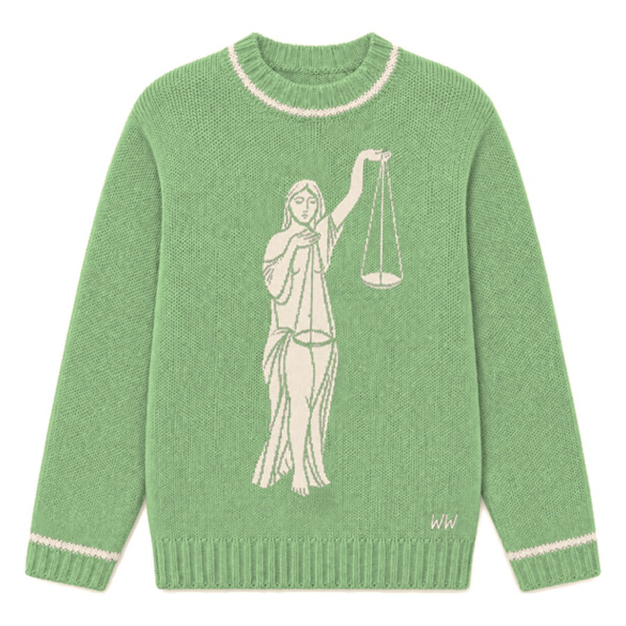Libra Zodiac Sweater in Green