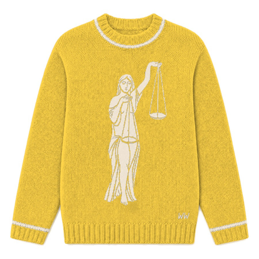 Libra Zodiac Sweater in Yellow