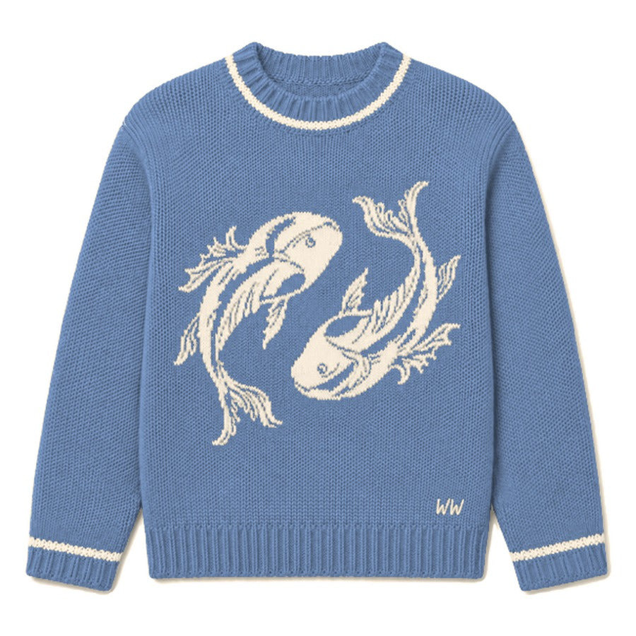 Pisces Zodiac Sweater in Blue