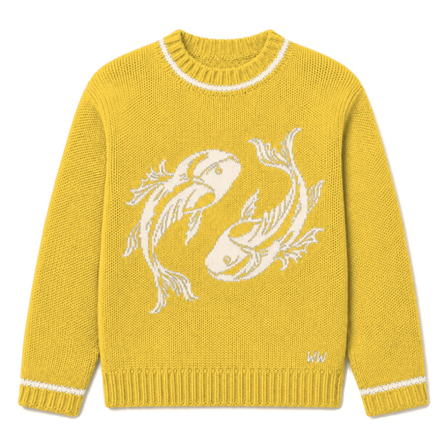 Pisces Zodiac Sweater in Yellow