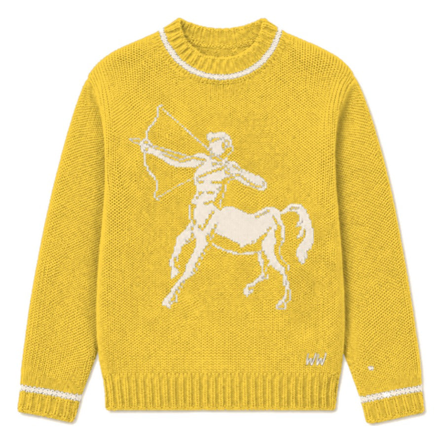 Sagittarius Zodiac Sweater in Yellow