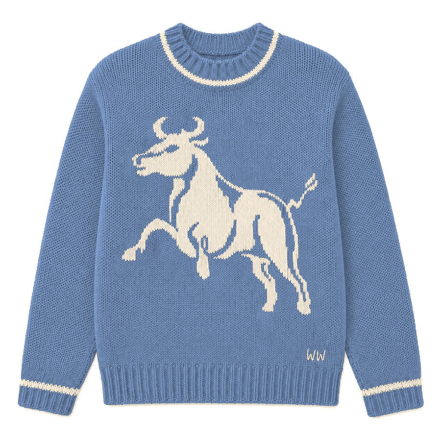 Taurus Zodiac Sweater in Blue