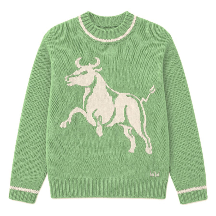 Taurus Zodiac Sweater in Green