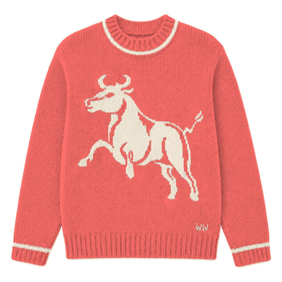 Taurus Zodiac Sweater in Red